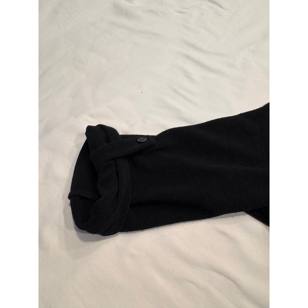 Bobeau Shawl Open Front Cardigan Size MP Petite Black 3/4 Roll Tab Sleeve - Picture 8 of 8